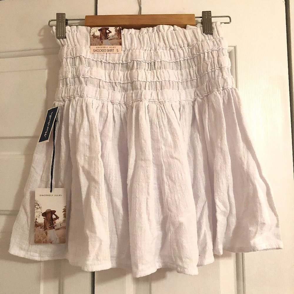 *NWT* Sincerley Jules smocked white skirt